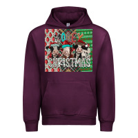 Mauve Wine mooey Christmas Urban Hoodie - CowhideDigitalArt