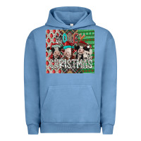 Pigment Pebble Blue mooey Christmas Urban Hoodie - CowhideDigitalArt