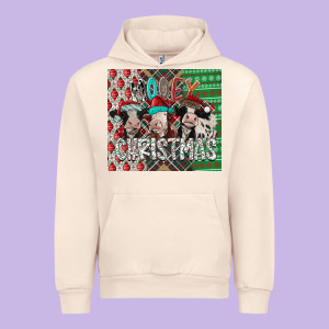 Mooey Christmas Urban Hoodie Designed By Cowhidedigitalart