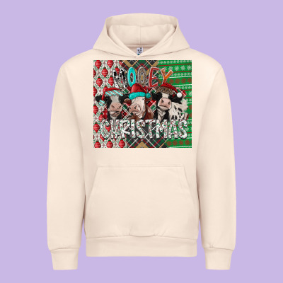 Mooey Christmas Urban Hoodie Designed By Cowhidedigitalart