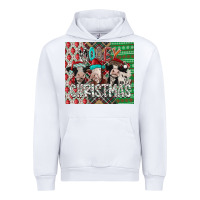 White mooey Christmas Urban Hoodie - CowhideDigitalArt