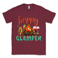 Burgundy Happy Glamper Camp Classic Tee - BundleAndBundleShop