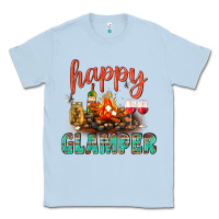 Dusty Blue Happy Glamper Camp Classic Tee - BundleAndBundleShop
