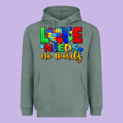 Love Needs No Words Heavyweight Hoodie Designed By Fadigitalartstudio