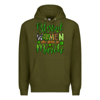 Army Green St. Patrick's Blessed women are born in March Premium Hoodie - OliviaCreatesArt