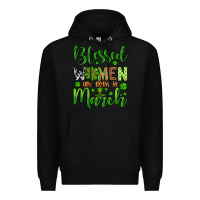 Black St. Patrick's Blessed women are born in March Premium Hoodie - OliviaCreatesArt