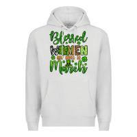 Dove Grey St. Patrick's Blessed women are born in March Premium Hoodie - OliviaCreatesArt