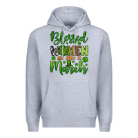 Heather Grey St. Patrick's Blessed women are born in March Premium Hoodie - OliviaCreatesArt