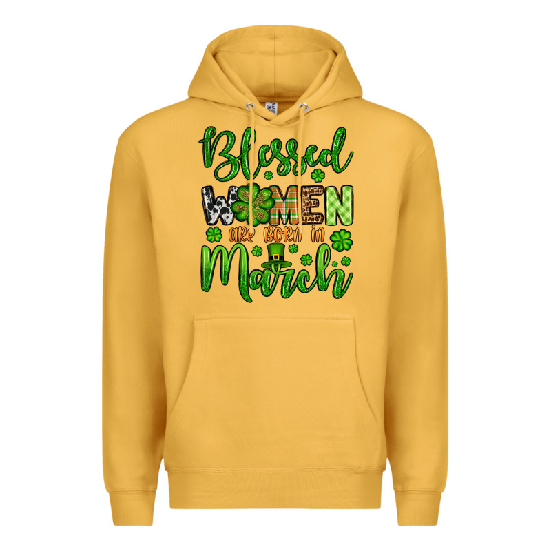 St. Patrick's Blessed Women Are Born In March Premium Hoodie by OliviaCreatesArt | Teevron