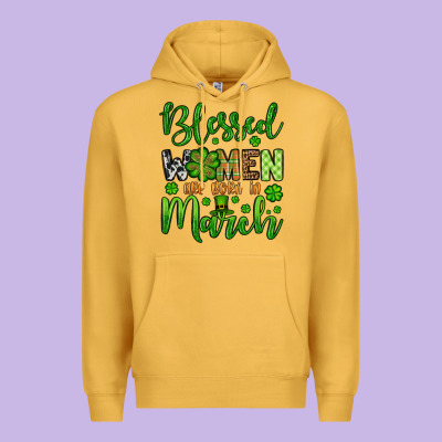 St. Patrick's Blessed Women Are Born In March Premium Hoodie Designed By Oliviacreatesart