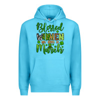 Ocean Blue St. Patrick's Blessed women are born in March Premium Hoodie - OliviaCreatesArt