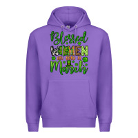 Purple St. Patrick's Blessed women are born in March Premium Hoodie - OliviaCreatesArt