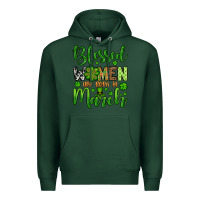 Sports Green St. Patrick's Blessed women are born in March Premium Hoodie - OliviaCreatesArt