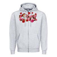 Heather Grey Love Valentine's Day Zipper Hoodie - HowdyJamesFarm