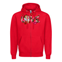 Red Love Valentine's Day Zipper Hoodie - HowdyJamesFarm