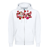 White Love Valentine's Day Zipper Hoodie - HowdyJamesFarm
