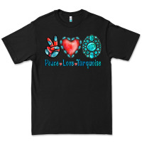 Black Peace Love Turquoise Premium Tee - Jasminsmagicworld