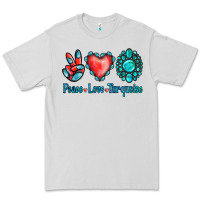 Dove Grey Peace Love Turquoise Premium Tee - Jasminsmagicworld