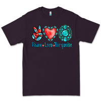 Plum Peace Love Turquoise Premium Tee - Jasminsmagicworld
