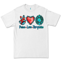 White Peace Love Turquoise Premium Tee - Jasminsmagicworld