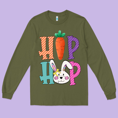 Hip Hop Easter Girls Toddlers Kids Leopard Bunny Long Sleeve Tee Designed By Bettercallsaul