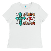 White jesus is the reason for this season christmas Ladies Tee - Jasminsmagicworld