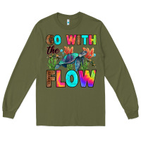 Army Green go with the flow Long Sleeve Tee - RanaPortraitStore