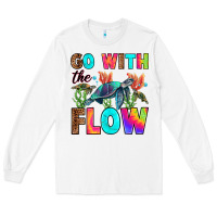 White go with the flow Long Sleeve Tee - RanaPortraitStore