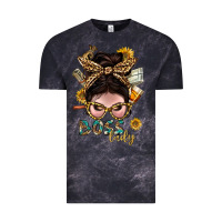 Cloud Black Western Messy Bun Boss Lady With Money Vintage Tee - BundleAndBundleShop