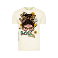 Vintage Arctic Western Messy Bun Boss Lady With Money Vintage Tee - BundleAndBundleShop