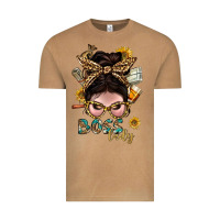 Vintage Camel Western Messy Bun Boss Lady With Money Vintage Tee - BundleAndBundleShop