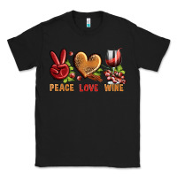 Black Peace Love Wine Classic Tee - BundleAndBundleShop