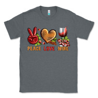 Charcoal Heather Peace Love Wine Classic Tee - BundleAndBundleShop
