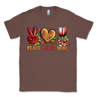 Chestnut Peace Love Wine Classic Tee - BundleAndBundleShop
