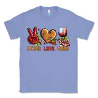 Colony Blue Peace Love Wine Classic Tee - BundleAndBundleShop
