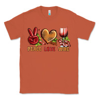 Copper Peace Love Wine Classic Tee - BundleAndBundleShop