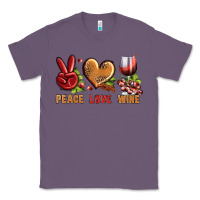 Lavender Peace Love Wine Classic Tee - BundleAndBundleShop