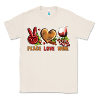 Natural Peace Love Wine Classic Tee - BundleAndBundleShop