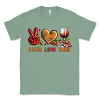 Sage Peace Love Wine Classic Tee - BundleAndBundleShop