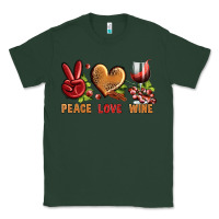 Sports Green Peace Love Wine Classic Tee - BundleAndBundleShop