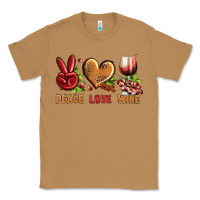 Toasted Coconut Peace Love Wine Classic Tee - BundleAndBundleShop