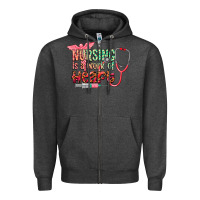 Charcoal Heather cowgirl nursing is a work of heart Zipper Hoodie - CowGirlArtShop