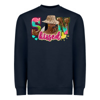 Navy Afro woman with sunkissed Heavyweight Sweatshirt - NancyCooperArtShop