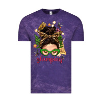 Cloud Purple Glamping Messy Bun With Glamping Camp Tent Bbs Vintage Tee - BundleAndBundleShop