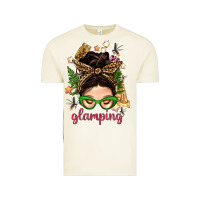 Vintage Arctic Glamping Messy Bun With Glamping Camp Tent Bbs Vintage Tee - BundleAndBundleShop