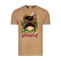 Vintage Camel Glamping Messy Bun With Glamping Camp Tent Bbs Vintage Tee - BundleAndBundleShop