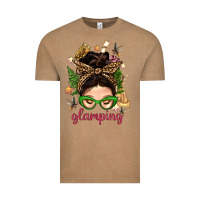 Vintage Coffee Glamping Messy Bun With Glamping Camp Tent Bbs Vintage Tee - BundleAndBundleShop