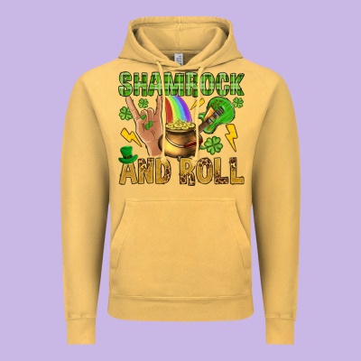 Shamrock And Roll Vintage Hoodie Designed By Bundleandbundleshop