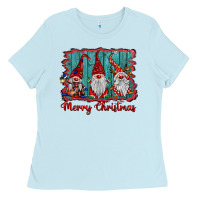 Baby Blue merry christmas gnomes Ladies Tee - BarkalooDesign