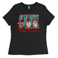 Black merry christmas gnomes Ladies Tee - BarkalooDesign